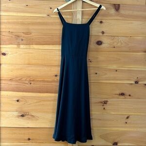 Madewell Cross-Back A Line Black Midi Dress Size 4